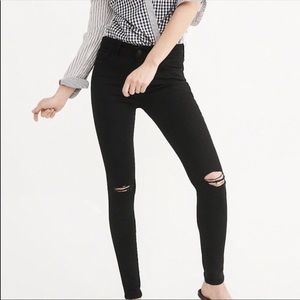Abercrombie High-Waisted Black Jeans w/ Holes